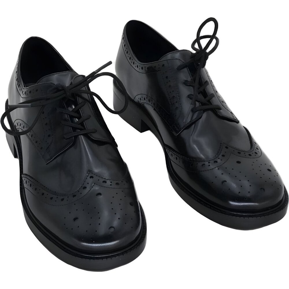 Marc Fisher Black Patent Wingtip Lace-Up Heels